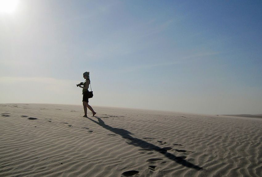 De duinen en lagunes van Lençois Maranhenses in Brazilië