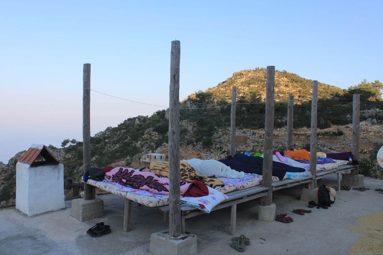 Slapen in de bergen in openlucht, Turkije