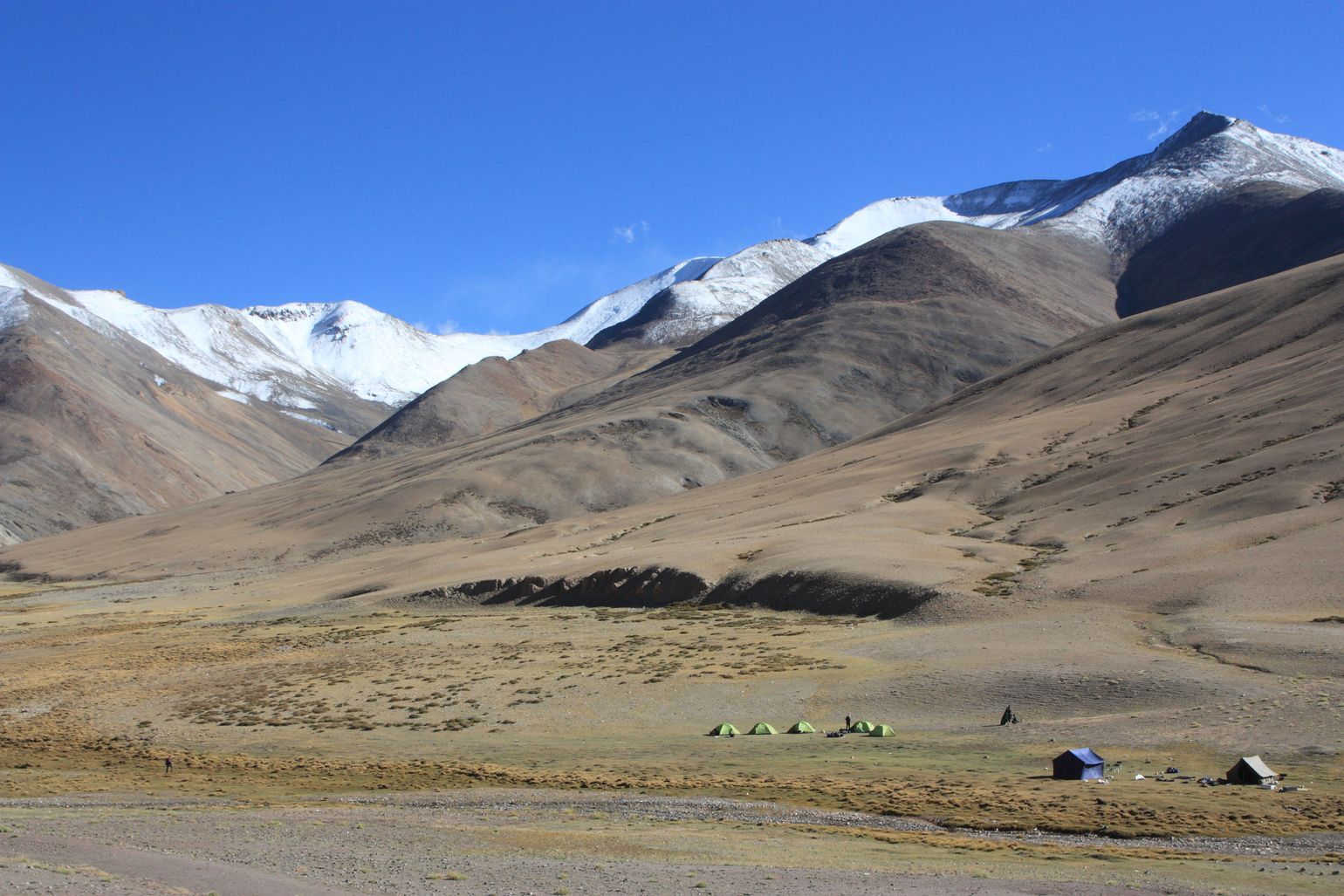 Ladakh, India, kamperen in de bergen