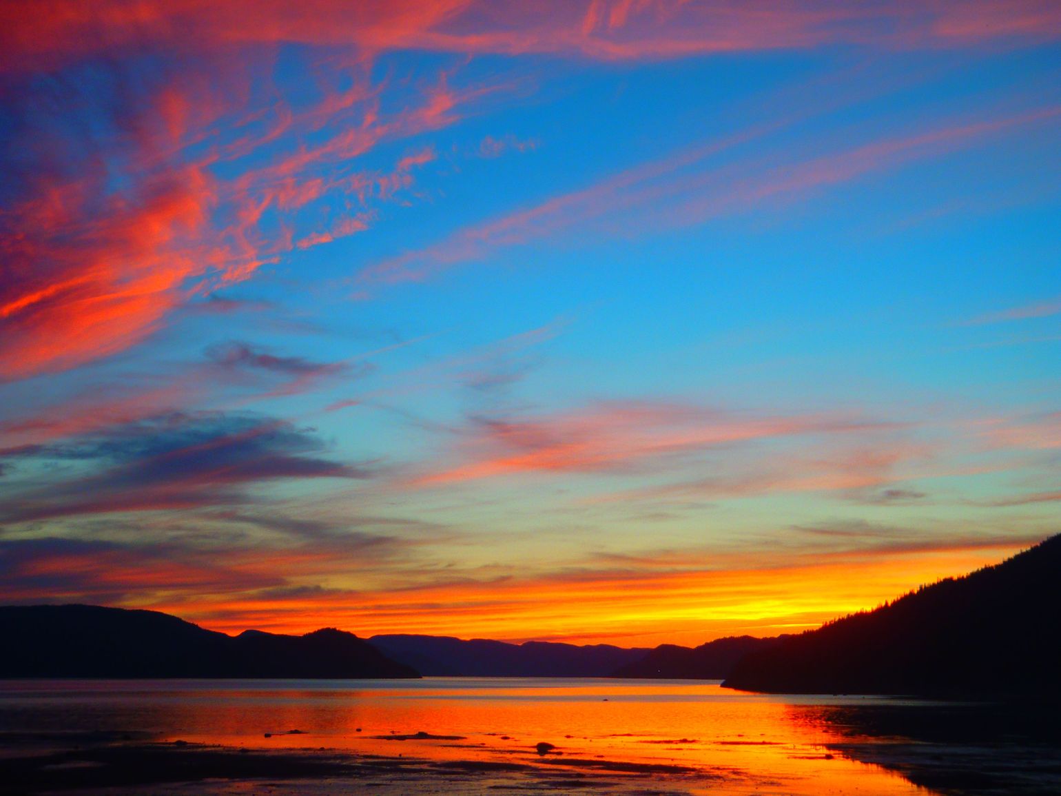 Canada zonsondergang bergen water natuur 
