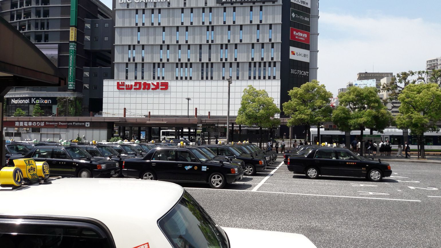 Wachtende taxi's in Japan