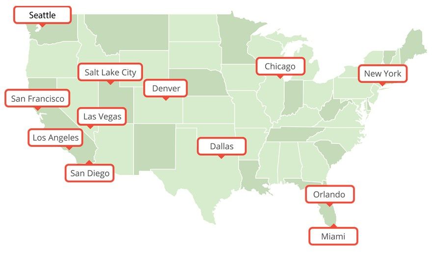 El Monte ophaallocaties