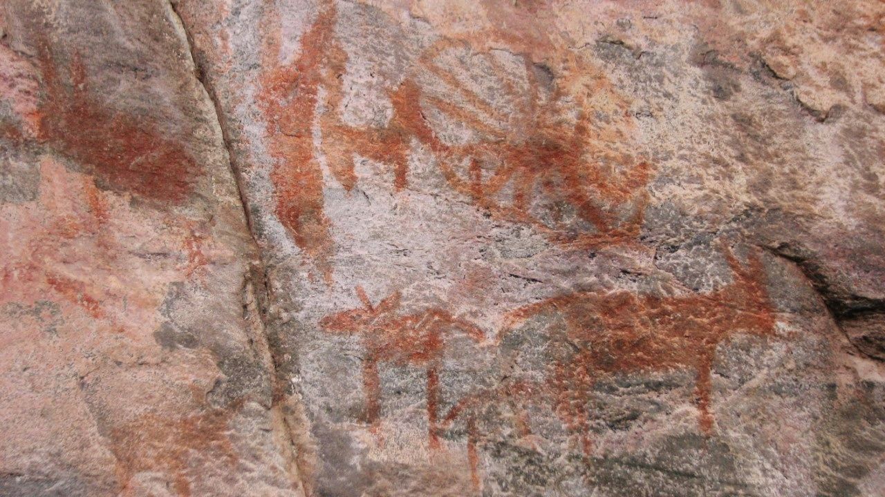 muurschilderingen Botswana Tsodillo Kalahariwoestijn Afrika