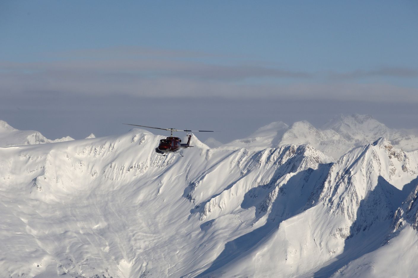 Helikopter in de Rocky Mountains