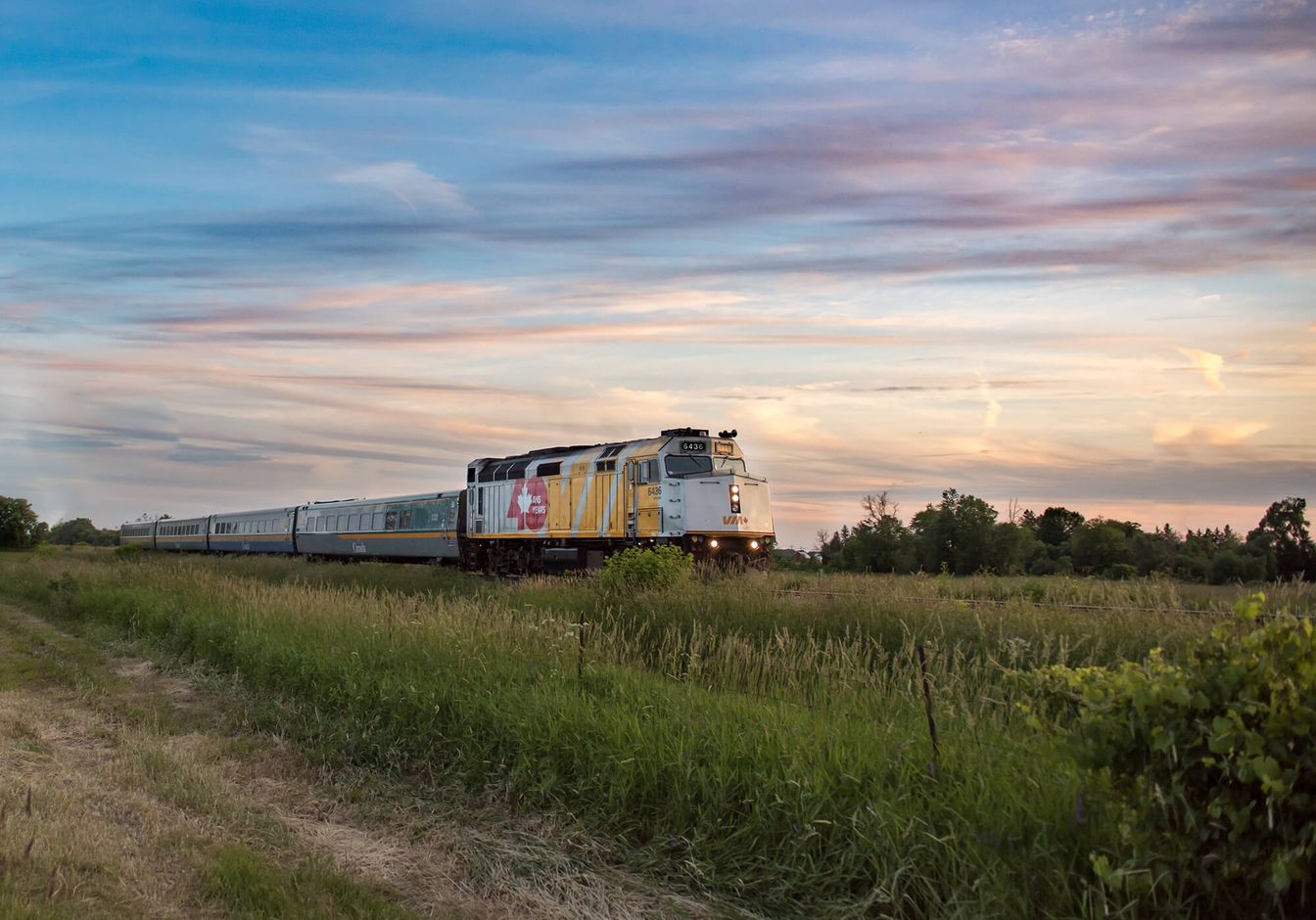 Trein langs de grote steden van Oost-Canada